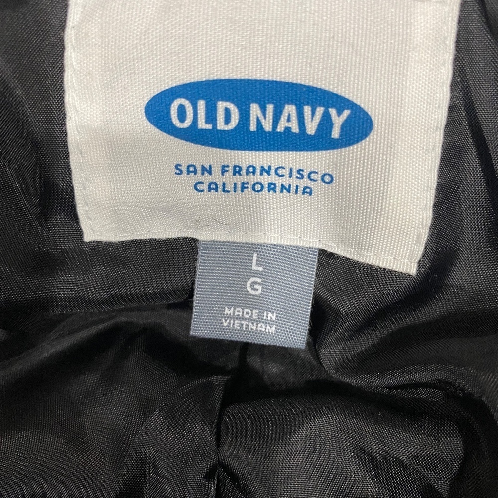 NWT Old Navy Winter Coat w/ Fleece Lined Hood (Size: L, Color: Navy Blue) - Picture 3 of 4